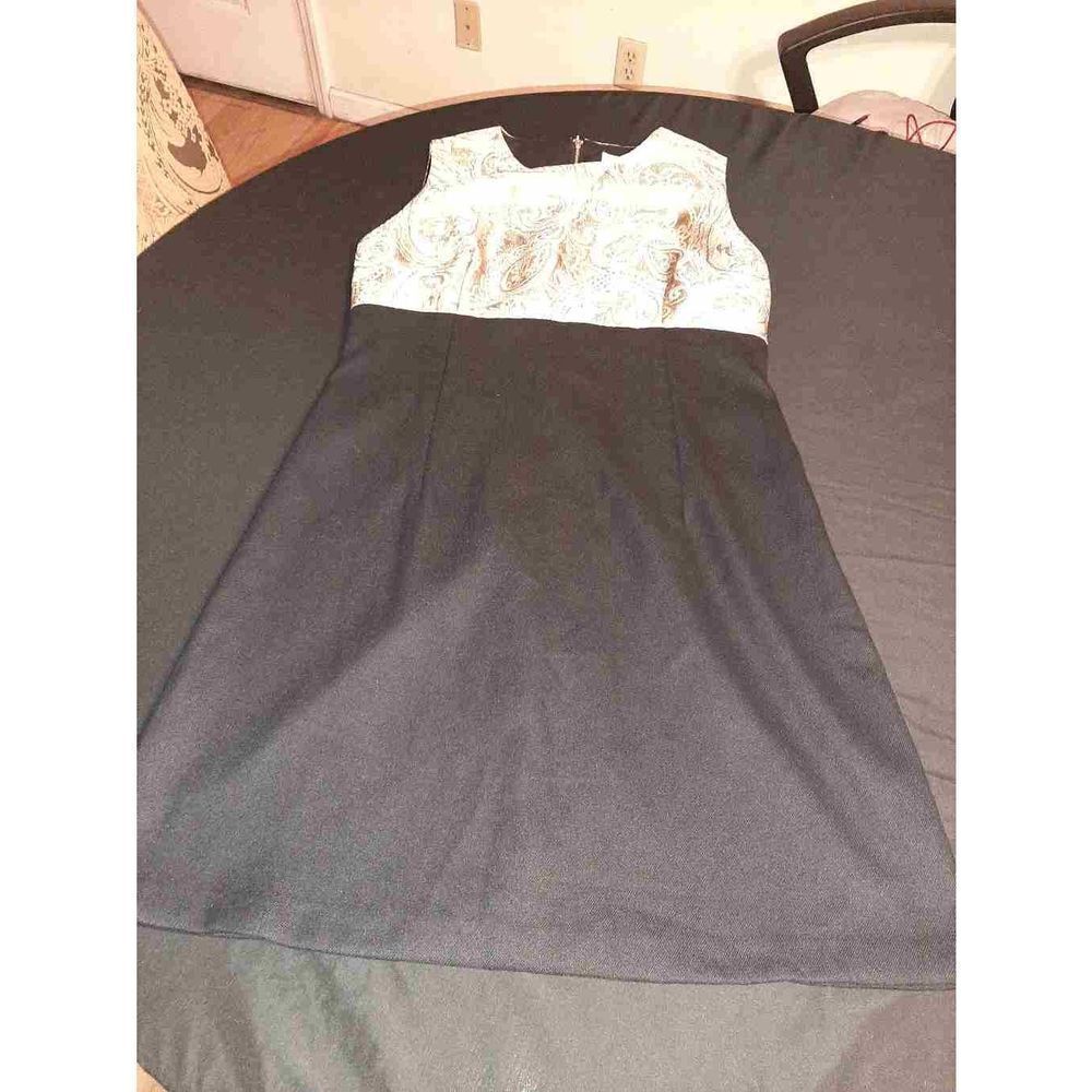 Large Traffic People Black amd Gold Sleeveless Dress Holidays Christmas New Year